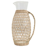 Glass Pitcher with Woven Seagrass Sleeve - PRINZZESA BOUTIQUE
