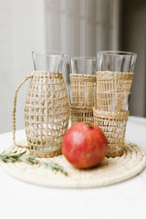 Glass Pitcher with Woven Seagrass Sleeve - PRINZZESA BOUTIQUE