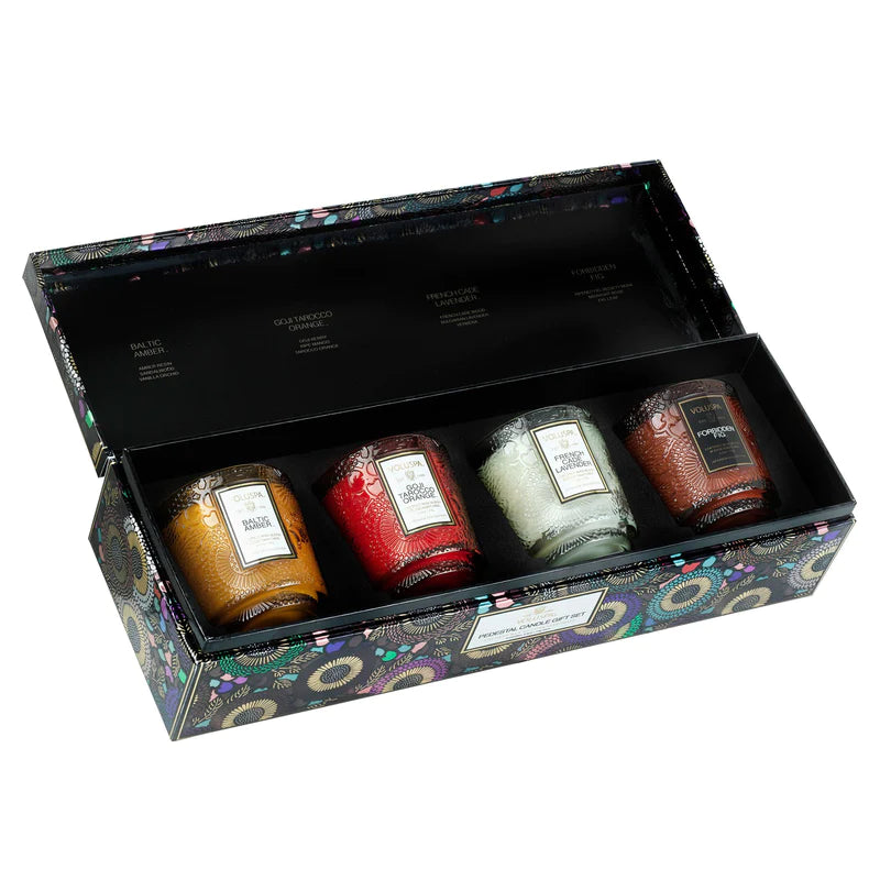 JAPONICA BEST-SELLERS - 4 PEDESTAL CANDLE GIFT SET - PRINZZESA BOUTIQUE