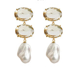 Hema Lemon Quartz & Baroque Pearl Earrings - PRINZZESA BOUTIQUE