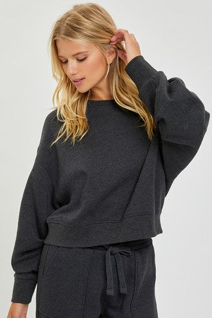 Madelyn Soft Knit Sweater Washed Black - PRINZZESA BOUTIQUE