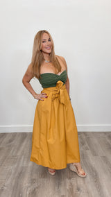 Thea A Line Maxi Skirt Mustard