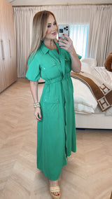 Valensole Green Pocket Maxi Dress