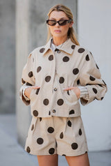 Polka Dot Collar Neck Jacket