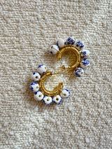 Azzurra Blue Floral Hoop Earrings