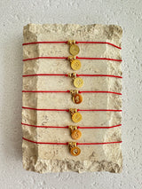 Gold Initial Red String Choker - PRINZZESA BOUTIQUE