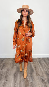 Fall Tiger Dress Brown - PRINZZESA BOUTIQUE
