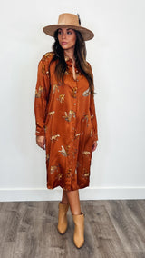 Fall Tiger Dress Brown - PRINZZESA BOUTIQUE