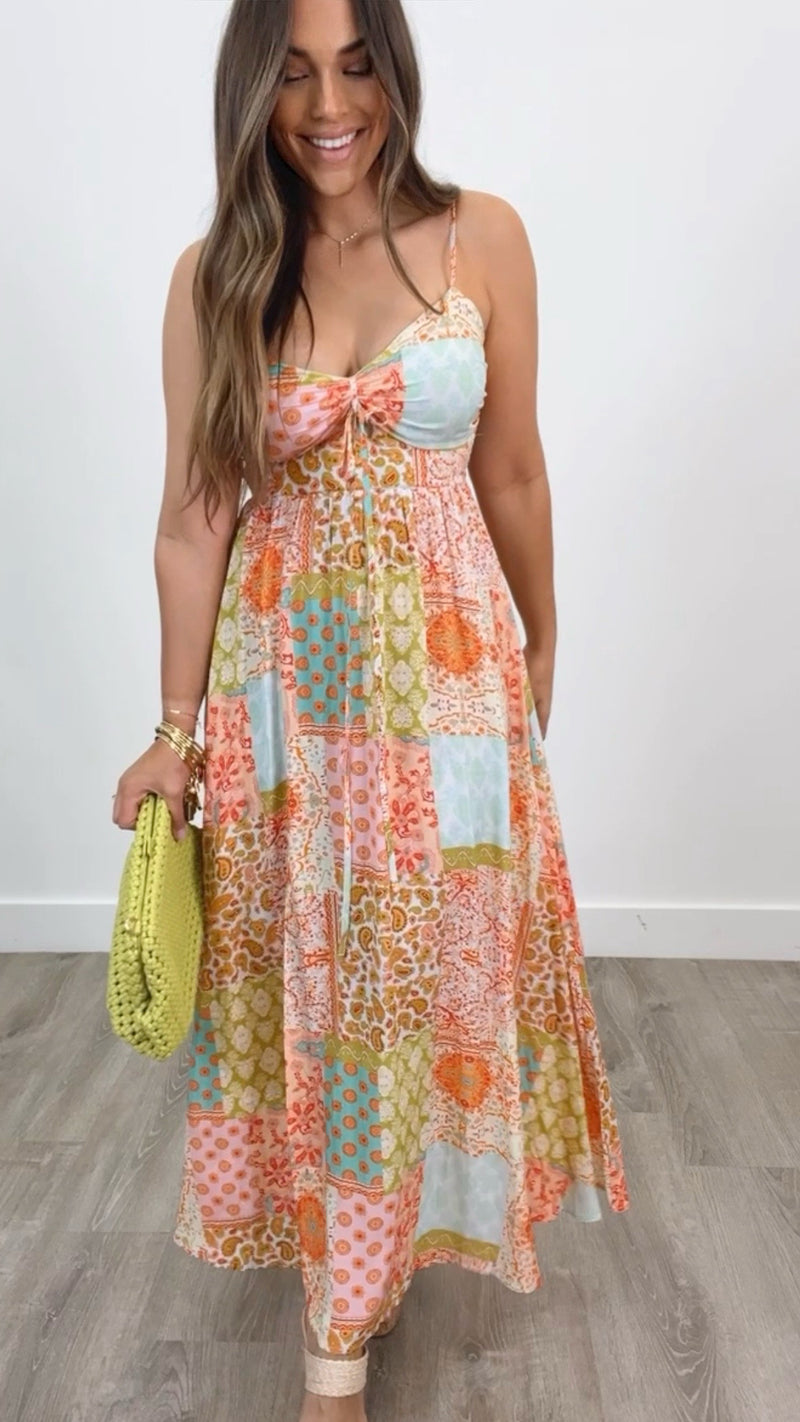 Adamantia Tangerine Print Dress
