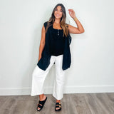 Jane Black Ribbed Tank - PRINZZESA BOUTIQUE