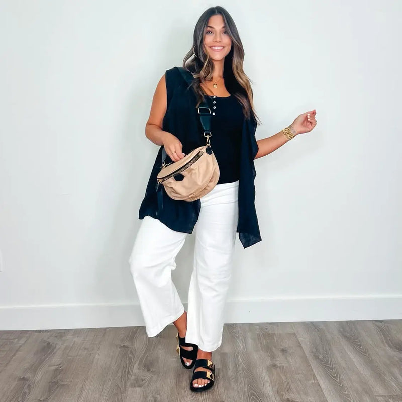 Jane Black Ribbed Tank - PRINZZESA BOUTIQUE