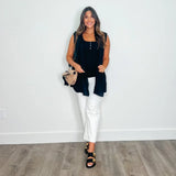Jane Black Ribbed Tank - PRINZZESA BOUTIQUE