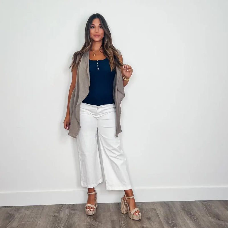Jane Navy Ribbed Tank - PRINZZESA BOUTIQUE
