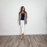 Jane Navy Ribbed Tank - PRINZZESA BOUTIQUE