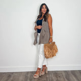 Jane Navy Ribbed Tank - PRINZZESA BOUTIQUE