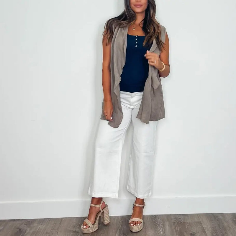 Jane Navy Ribbed Tank - PRINZZESA BOUTIQUE