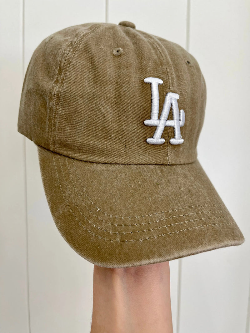 LA Baseball Cap Taupe - PRINZZESA BOUTIQUE