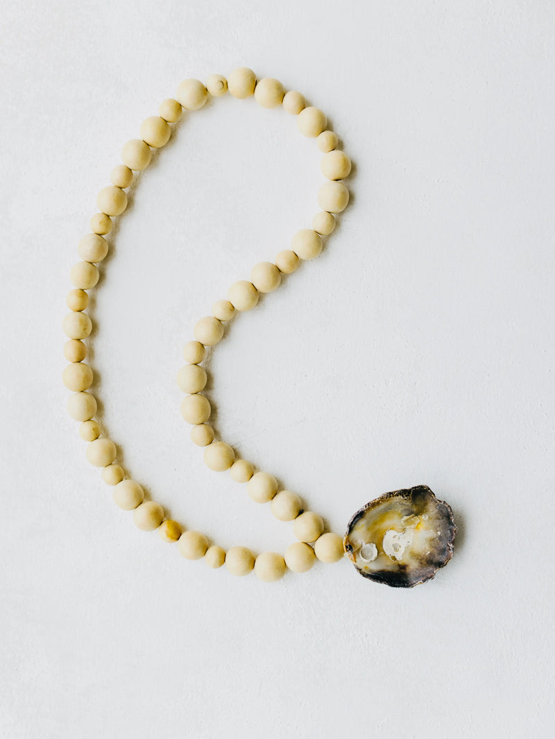 Mango Wood Beads With Oyster Shell - PRINZZESA BOUTIQUE