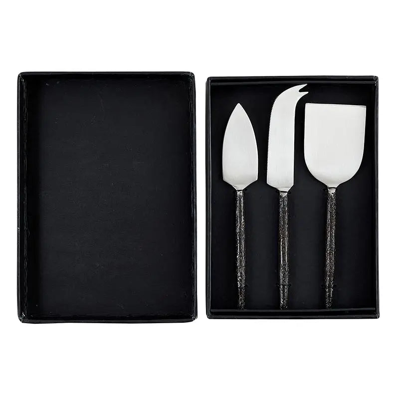 Matte Black 3 Piece Organic Cheese Knife Set - PRINZZESA BOUTIQUE