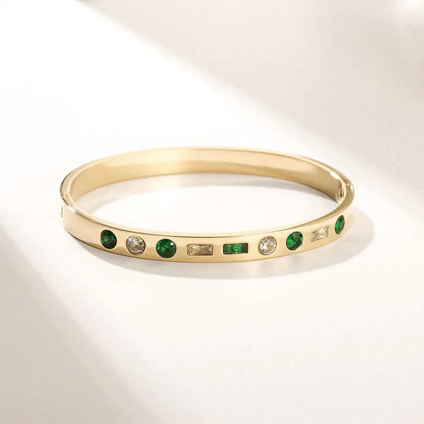 Morse Green Gold Bangle - PRINZZESA BOUTIQUE