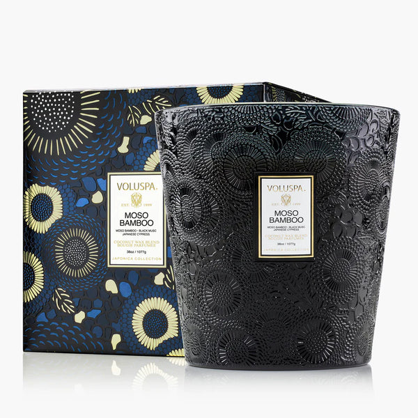 Moso Bamboo 3 Wick Hearth Candle