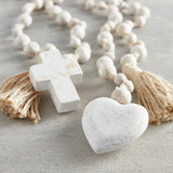 Wood Beaded Garland - Cross