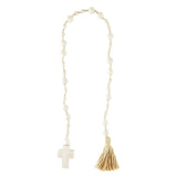 Wood Beaded Garland - Cross