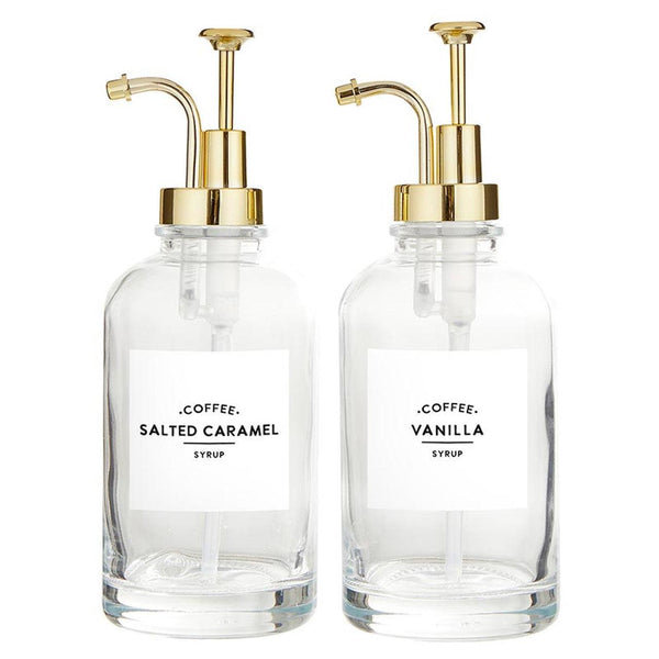 Glass Coffee Syrup Dispenser Set of 2 - PRINZZESA BOUTIQUE
