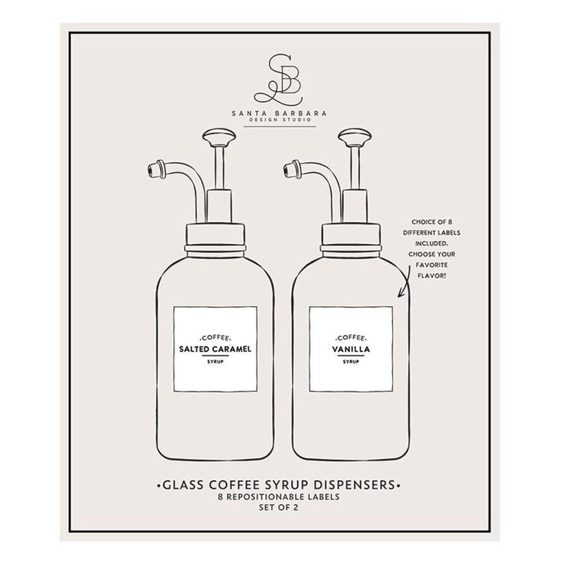 Glass Coffee Syrup Dispenser Set of 2 - PRINZZESA BOUTIQUE