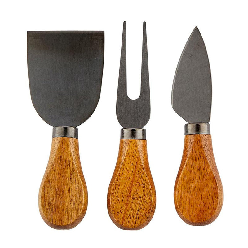 The Stylish Acacia Wood handle Cheese Knives Set of 3