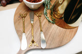 Reindeer Stainless Steel and Brass Canape Knives, Set of 4 - PRINZZESA BOUTIQUE
