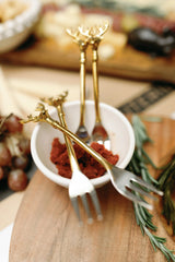 Reindeer Stainless Steel and Brass Forks, Set of 4 - PRINZZESA BOUTIQUE