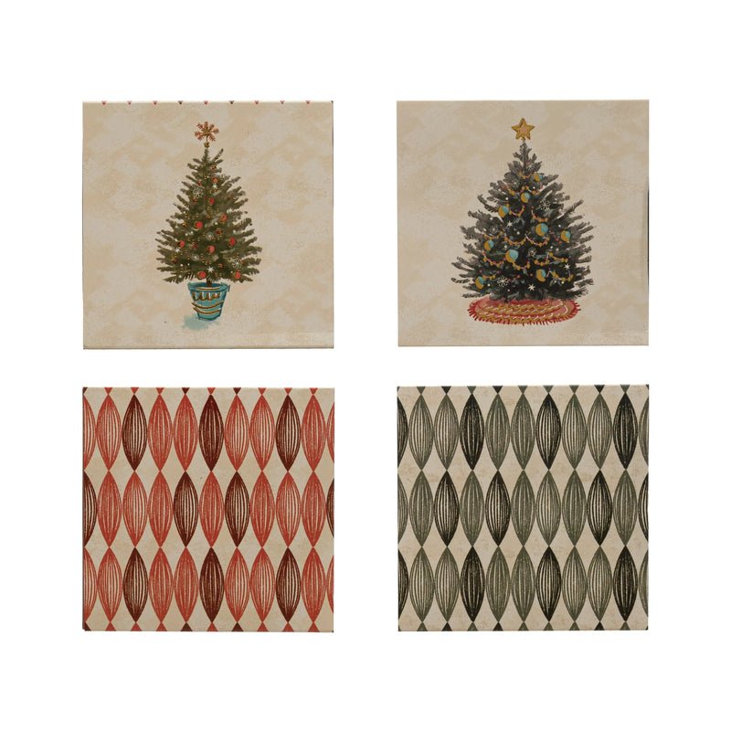 Square Safety Matches in Matchbox with Christmas Trees - PRINZZESA BOUTIQUE