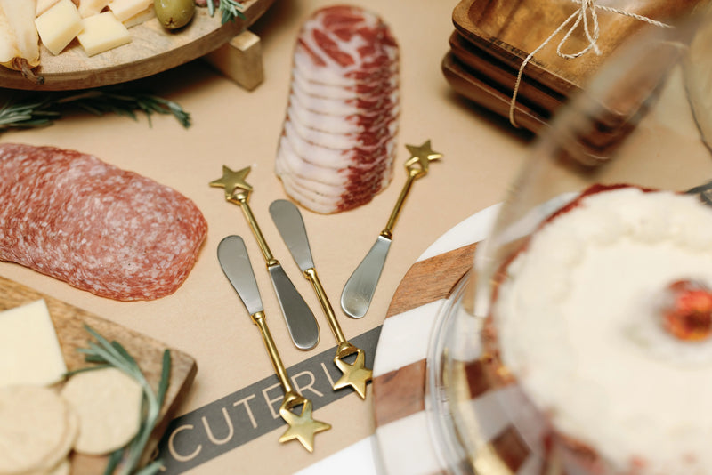 Star Stainless Steel and Brass Knives, Set of 4 - PRINZZESA BOUTIQUE