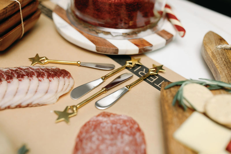 Star Stainless Steel and Brass Knives, Set of 4 - PRINZZESA BOUTIQUE