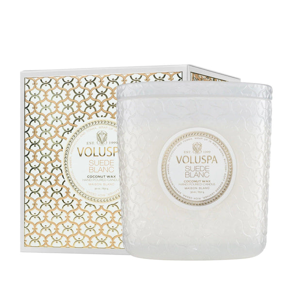 Suede Blanc Boxed Luxe Candle 30oz - PRINZZESA BOUTIQUE