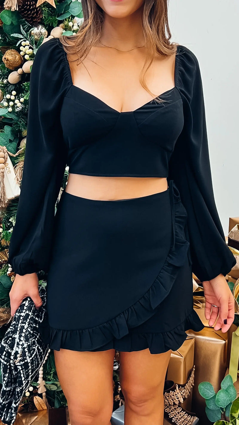 With It Black Wrap Skirt - PRINZZESA BOUTIQUE