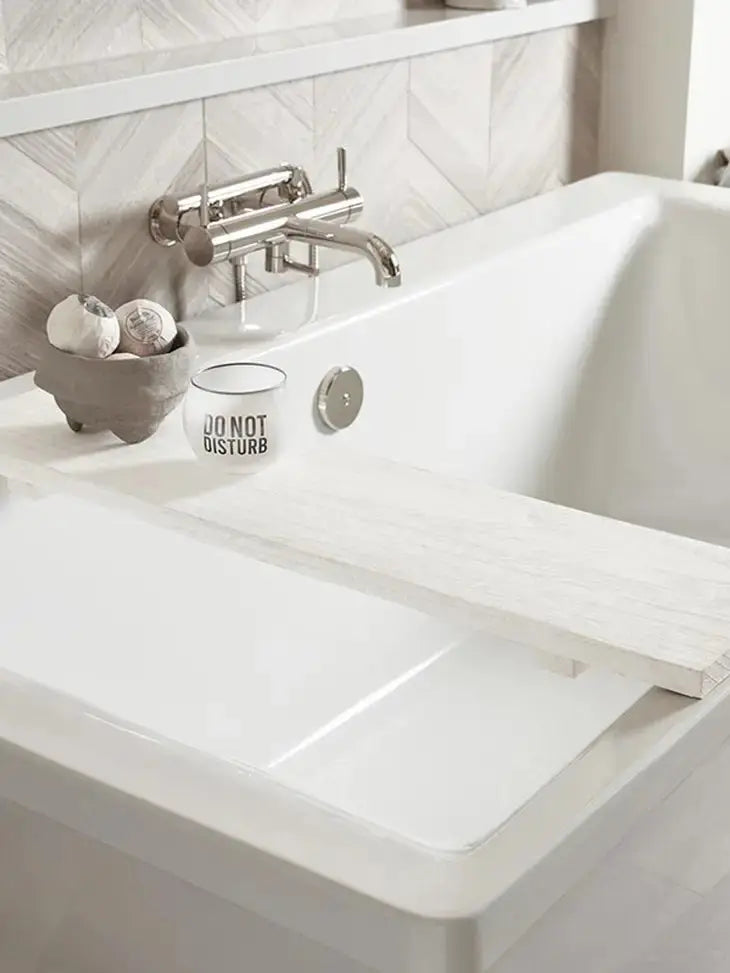 Wood Bath Board White Wash - PRINZZESA BOUTIQUE
