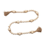 Wood Bead Garland With Jute Tassels - PRINZZESA BOUTIQUE