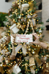 Wood Block Faux Books With Holiday Saying - PRINZZESA BOUTIQUE