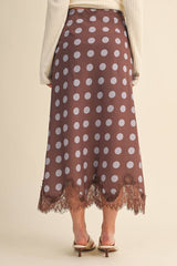 MIDI SKIRT WITH LACE HEM