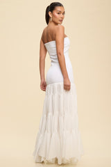 WhiteTiered Maxi Dress White