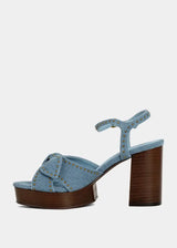 ETTA Denim Wooden Heel