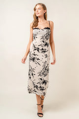 Lace Burn Out Velvet Floral Mesh Midi DRESS