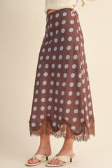 MIDI SKIRT WITH LACE HEM