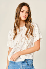 LACE FLORAL T SHIRTS