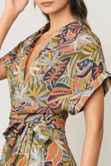 Island Solstice Surplice Waist Tie Romper