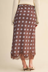 MIDI SKIRT WITH LACE HEM
