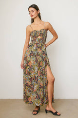 Island Solstice Cutout Smocked Maxi Dress