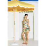 Tropical Conversational Knotted Halter Mini Dress